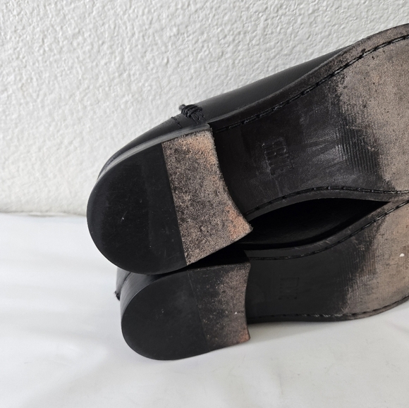 Frye Elyssa Black Leather Shootie Ankle Flat Boot Size 7.5 - Picture 13 of 16